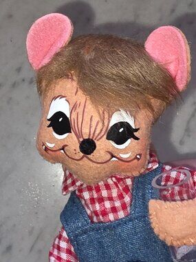 Annalee 2010 Apple Cider Mouse Doll w/ Spigot Apple Harvest Fall Farmhouse Decor